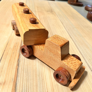 310mm Handmade Timber Tanker Truck w/Trailer
