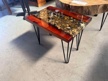 Load image into Gallery viewer, Resin River w/ Opals Timber coffee/side table (Varnished)