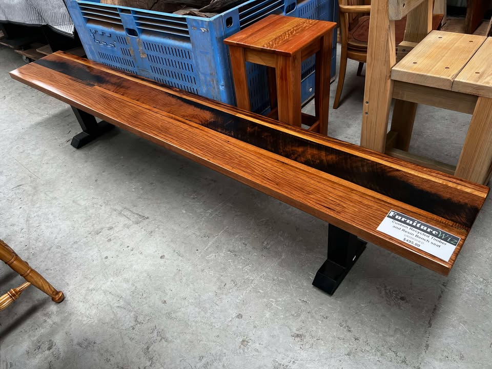 Custom Recycled Timber and Resin Bench seat