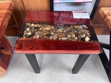 Load image into Gallery viewer, Resin River w/ Opals Timber coffee/side table (Varnished)
