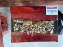 Load image into Gallery viewer, Resin River w/ Opals Timber coffee/side table (Varnished)