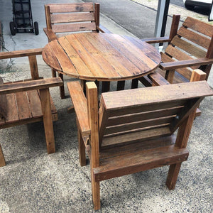1000mm Round Outdoor dining table wooden recycled