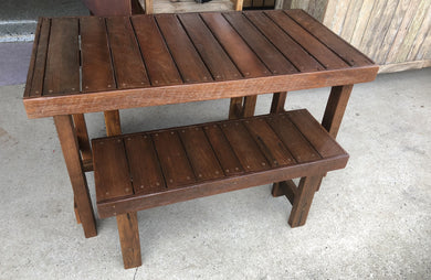 940mm bench seat 1200mm table wooden recycled