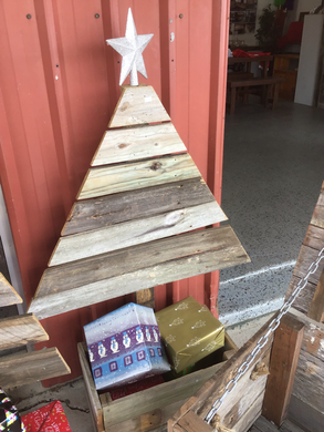 1200mm Christmas tree with planter box wooden recycled