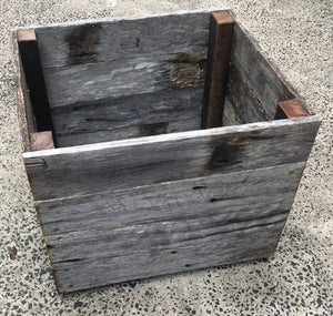 400mm Square planter wooden recycled