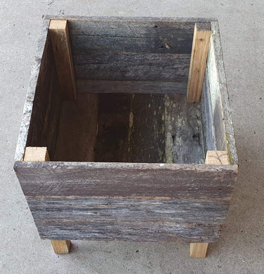 400mm Square planter wooden recycled