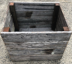 600mm square planter wooden recycled