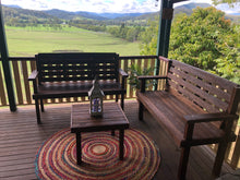 Load image into Gallery viewer, &quot;The Brooms Head&quot; 1400mm bench seat with back (Varnished)