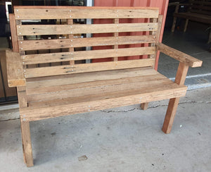 1400mm Slimline bench seat with back wooden recycled