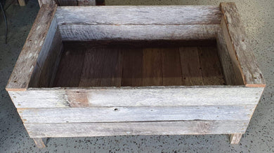 900mm rectangle planter with slat handle wooden recycled