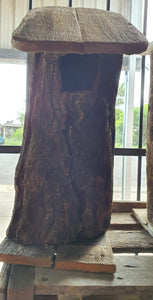 Bird log house small wooden recycled