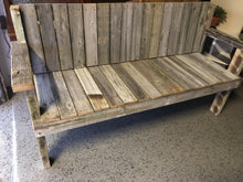 Load image into Gallery viewer, 1800mm bench seat with back wooden recycled