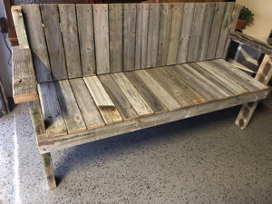 1800mm bench seat with back wooden recycled