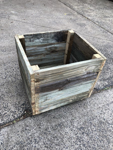 300mm square planter wooden recycled